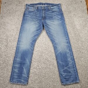 Polo Ralph Lauren Men's 36x30 Slim Straight 018 Jeans Denim Whiskered Medium